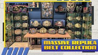 Massive Replica Belt Collection 45+ Belts (WWE, AEW, WCW, NJPW, ROH, ECW, TNA)
