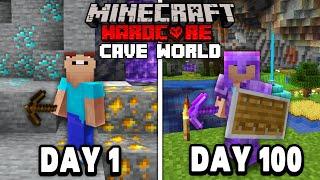 I Survived 100 Days of Hardcore Minecraft, In a Cave Only World... Here's What Happened