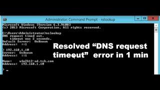 MCSA Tutorial | Resolved "DNS Request timeout" error in 1 min..