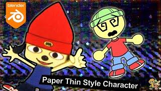 How to make a Paper Thin Style Character in Blender (Parappa The Rapper Style) EASY!