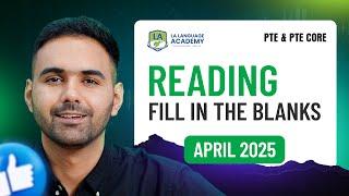 PTE Reading Fill in the Blanks | PTE Core | Real Exam Questions April 2025 |  Language Academy