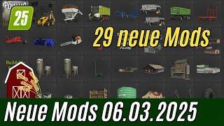 LS25: Modhub Mods vom 6.3.2025: Karte, Baggerlader, Anhänger, Geräte, Produktionen und Gebäude