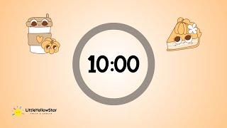 Pumpkin Spice Timer For Kids - 10 Minutes Countdown Timer For Kids With Lofi Music | Classroom Timer