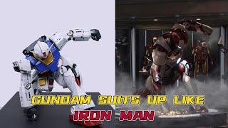 【60-frame stop motion animation】PG RX-78-2 Gundam Simulating Iron Man MK42 Suit Up