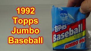 1992 Topps Jumbo Baseball Pack Opened