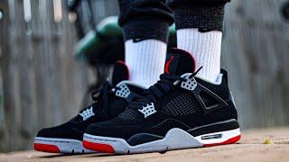 Air Jordan 4 Black Cement On Foot Cinematic Review