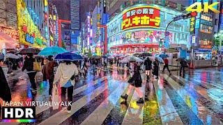 Tokyo Japan - Rainy Night Walk in Shinjuku | Autumn 2024 • 4K HDR