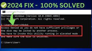 2024 FIX - ACCESS DENIED  as you do not have sufficient privileges In Windows 10/11/8/7