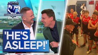 The panel goes off as Llordo roasts TJ's snoozefest pre-game local footy speech - Sunday Footy Show