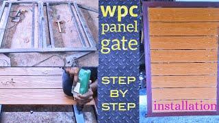 WPC panel installation for gate / WPC plank decking #wpc #wpcpanel #gatedesign