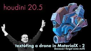 Houdini 20.5 - Texturing a Drone in MaterialX - Dust , dirt and edge wear