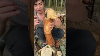 Bamboo roots are just a bunch of hooligans look good standing. #crafts #craftsman #carving #skills