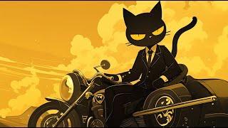 Groovy Jazz Black Cat on the Road - Smooth Ride, Slick Vibes -