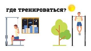 Натуральный бодибилдинг. Урок 2. Где тренироваться: дома, в зале или на улице?