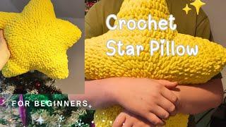 Crochet Star Pillow  Easy Step by Step Tutorial Free Pattern for beginners