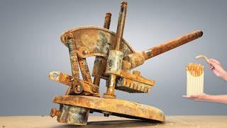 Antique Rusty 'Finger Fries Cutter' Machine Restoration