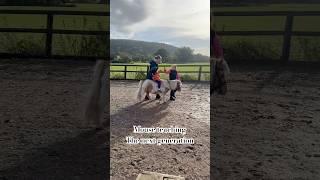 Mouse teaching Ace to ride  #horse #showjumping #equestrian #riding #pony