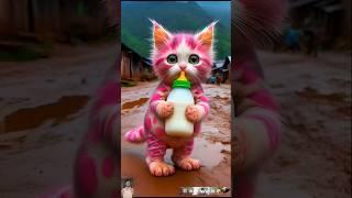  Beautiful Dudi Dudi dum dum ️ Cute Cat Drinking milk Cute Kitten 349#cat #dudidudidam #shorts