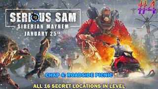 Serious Sam Siberian Mayhem walkthrough #4 - Roadside picnic - All 16 secret locations