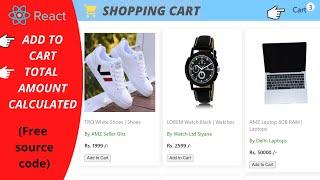 Shopping Cart React.js Project with Explanation [Simple Ecommerce Website using Reactjs ] with code