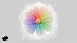 Simple multi colored flower in Inkscape