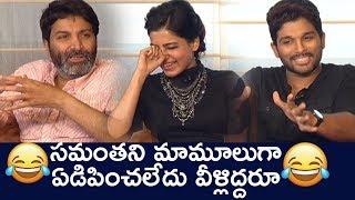 Trivikram and Allu Arjun Tease Samantha | Son Of Satyamurthy Interview