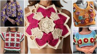 Crochet cotton thread latest top /crochet crop top design ideas