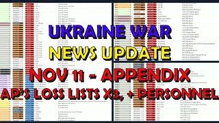 Ukraine War Update  NEWS (20241111*): 3x AP's Equipment Loss Lists, Personnel Losses