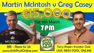 Martin McIntosh v Greg Casey - €15,000 Blackball Money Match 2019