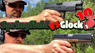  10mm Backroom BRAWL | Springfield Armory XD-M Elite 4.5" OSP vs Glock 20 Gen 4 | Only ONE LEAVES