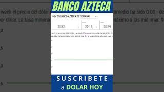 Tipo de Cambio BANCO AZTECA Tiempo Real 🟢 A Cómo está el Dólar hoy en México en Banco Azteca