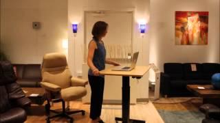 2 danes furniture I mobile sit stand desk I battery powered portiable jespter sit stand office desk