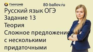 Русский язык ОГЭ 2019. Задание 13. Теория. Сложное предложение с несколькими придаточными