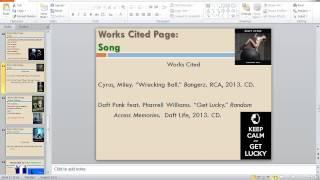 Works Cited for Cultural Texts