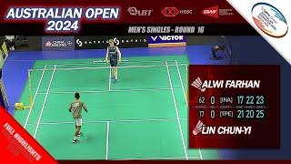 Australian Open 2024 | Alwi Farhan vs Lin Chun-Yi | R16 MS Full Highlights