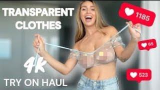 [4K] Transparent Clothes Try On Haul  with Aisu | No Bra | See-Through At Home