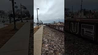 Empty Haul container/trailer BNSF w/ outbound Metra