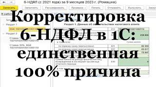 Корректировка 6-НДФЛ в 1С: единственная 100% причина