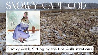 Snowy Walk on the Beach | Sitting by the fire with vintage magazines | A new Illustration