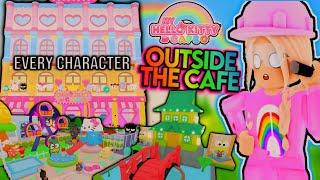 USING EVERY SANRIO CHARACTER DECOR I CAN IN MY HELLO KITTY CAFE! OUTSIDE! ROBLOX BUILD (PART 3)