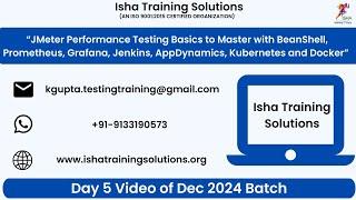 JMeter Performance Testing Basics to Master Day-5 on 30th Dec.WhatsApp us on +91-9133190573 toenroll