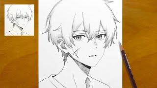 How to draw anime boy step by step || Original anime character drawing || Easy anime drawing