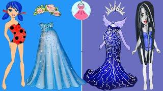 Paper Dolls Mother and Daughter pregnant Zombie Sadaco & Ladybag  Dress up Handmade Papercrafts