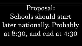 School should start later, why doesn't it? - Video essay