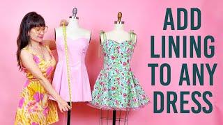How To Add Lining to ANY Dress & finish it at the neck & zipper | Sew Anastasia