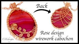 Rose design wirework cabochon