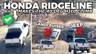 HONDA RIDGELINE vs. LANDCRUISER vs. JEEP beim 40-Grad-HÜGELSTEIGEN!