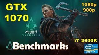 Assassin’s Creed Valhalla GTX 1070 - 1080p - High - Medium - Low - 900p | Performance Benchmarks