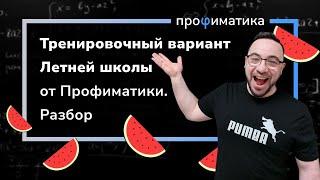 Тренировочный вариант Летней школы от Профиматики. Разбор