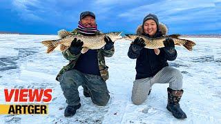 Mongolian ice fishing & Pike Feast! Chef Khan's Recipe | Views